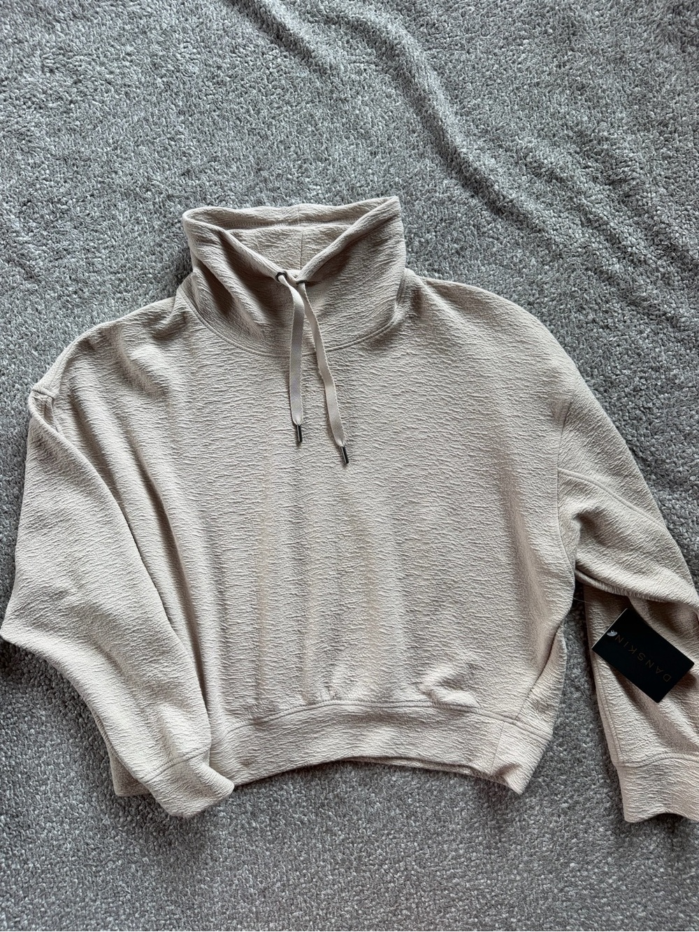 Light Beige High Neck Tie-Detail Women's Sweater
